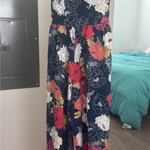 Vibrant Floral Print Maxi Jumpsuit